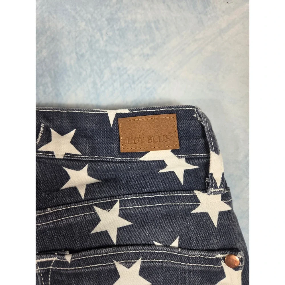 Judy Blue American Flag Women's Flare Jeans 0/24 Red White Blue Stars Stripes